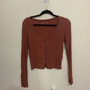 American Eagle Long Sleeve Clasp Front Shirt